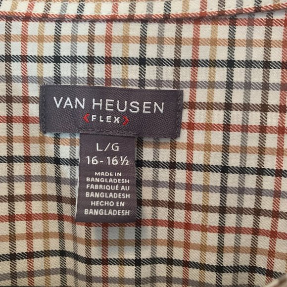 Van Heusen Long Sleeve Button Down Dress Shirt Plaid Size Large 16-16.5 - Picture 3 of 10